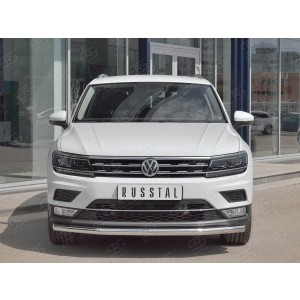 Руссталь VGZ-002714 защита переднего бампера d63 секции на Volkswagen Tiguan 2017- (кроме Off Road)