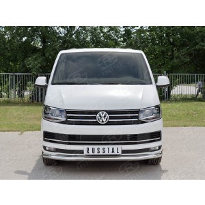Руссталь VTCZ-002331 защита переднего бампера d63 секция на Volkswagen Caravella Transporter T6 2016 (длинная База)