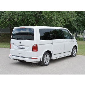 Руссталь VTCZ-002340 защита заднего бампера уголки d42 секция на Volkswagen Caravella Transporter T6 2016 (длинная База)