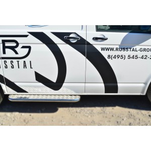 Руссталь VTKL-001399 пороги труба d42 с листом на Volkswagen Multivan 2010-