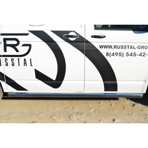 Руссталь VTKT-0013981 пороги труба d63 (со скошенными торцами) (правый) на Volkswagen Multivan 2010-