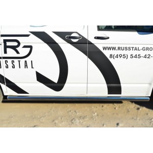 Руссталь VTKT-0013983 пороги труба d63 (со скругленными торцами) (правый) на Volkswagen Multivan 2010-