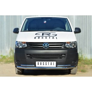 Руссталь VTKZ-001396 защита переднего бампера d63 (секции) d42 (уголки) на Volkswagen Multivan 2010-
