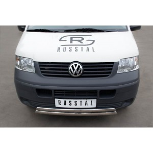 Руссталь VTRZ-000602 защита переднего бампера d75х42_d75х42 овалы на Volkswagen Transporter kasten 2003-2009