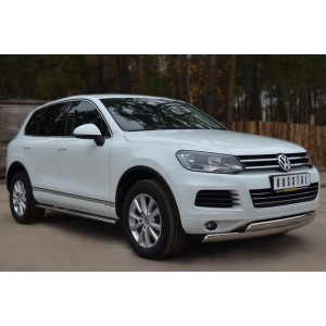 Руссталь VTT-001071 пороги труба 75х42 с проступью на Volkswagen Touareg 2010-2013