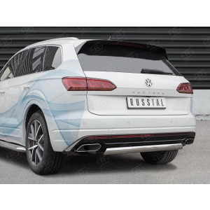 Руссталь VWTZ-003067 защита заднего бампера d75х42 дуга на Volkswagen Touareg 2018-