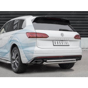 Руссталь VWTZ-003069 защита заднего бампера d63 дуга-d42 дуга на Volkswagen Touareg 2018-