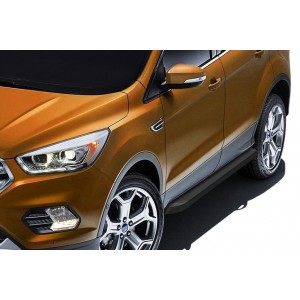 Slitkoff AL-FKG1601 пороги алюминиевые "Optima Black" 1800 черные Ford Kuga (2016)
