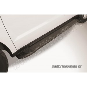 Slitkoff AL-GEX7001 пороги алюминиевые "Optima Black" 1700 черные Geely Emgrand X7