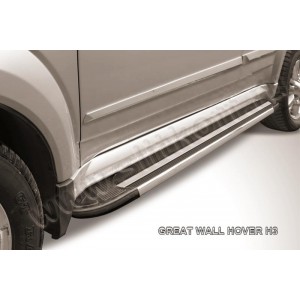 Slitkoff AL-GWH3003 пороги алюминиевые "Luxe Black" черные Great Wall Hover H3