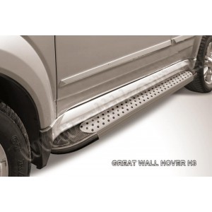 Slitkoff AL-GWH3005 пороги алюминиевые "Standart Silver" Great Wall Hover H3