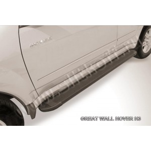 Slitkoff AL-GWH5001 пороги алюминиевые "Optima Black" Great Wall Hover H5