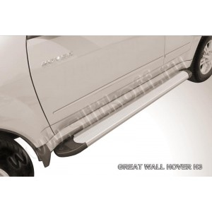 Slitkoff AL-GWH5002 пороги алюминиевые "Optima Silver" Great Wall Hover H5