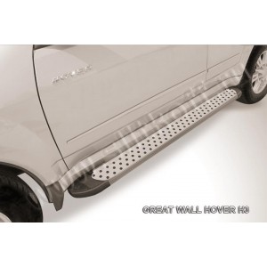Slitkoff AL-GWH5005 пороги алюминиевые "Standart Silver" Great Wall Hover H5