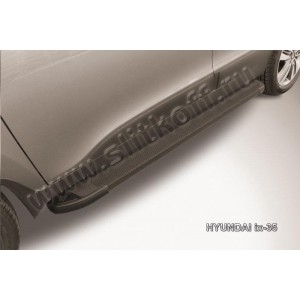 Slitkoff AL-Hix35001 пороги алюминиевые "Optima Black" Hyundai ix-35