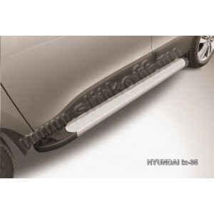 Slitkoff AL-Hix35002 пороги алюминиевые "Optima Silver" Hyundai ix-35