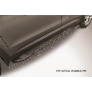 Slitkoff AL-HSFG001 пороги алюминиевые "Optima Black" Hyundai Grand Santa Fe (2014)
