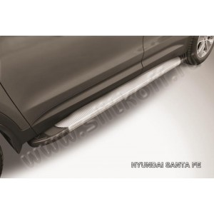 Slitkoff AL-HSFG002 пороги алюминиевые "Optima Silver" Hyundai Grand Santa Fe (2014)