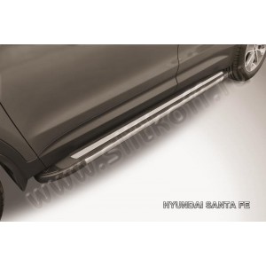 Slitkoff AL-HSFG003 пороги алюминиевые "Luxe Black" черные Hyundai Grand Santa Fe (2014)