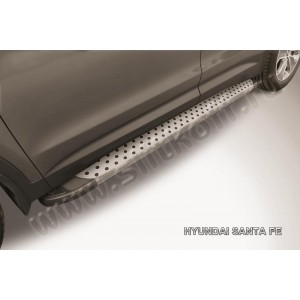 Slitkoff AL-HSFG005 пороги алюминиевые "Standart Silver" Hyundai Grand Santa Fe (2014)
