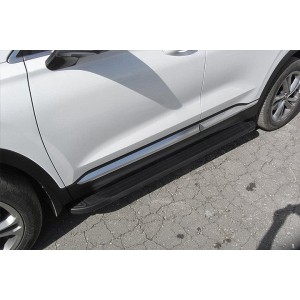 Slitkoff AL-HSFT1801 пороги алюминиевые "Optima Black" 1800 черные Hyundai Santa Fe (2018)