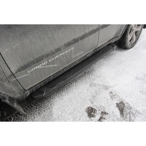 Slitkoff AL-JGCH001 пороги алюминиевые "Optima Black" 1550 черные Jeep Grand Cherokee (2011)