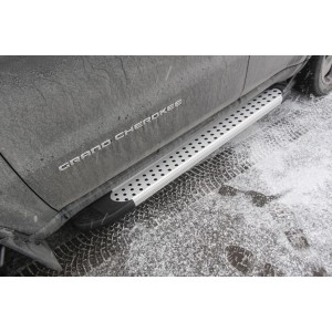 Slitkoff AL-JGCH005 пороги алюминиевые "Standart Silver" 1550 серебристые Jeep Grand Cherokee (2011)