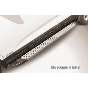 Slitkoff AL-KS1305 пороги алюминиевые "Standart Silver" KIA Sorento (2013)