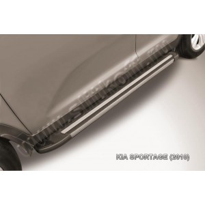 Slitkoff AL-KSP01003 пороги алюминиевые "Luxe Black" черные KIA Sportage (2010)