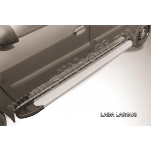 Slitkoff AL-LadLar002 пороги алюминиевые "Optima Silver" Lada Largus