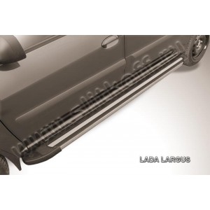 Slitkoff AL-LadLar003 пороги алюминиевые "Luxe Black" черные Lada Largus
