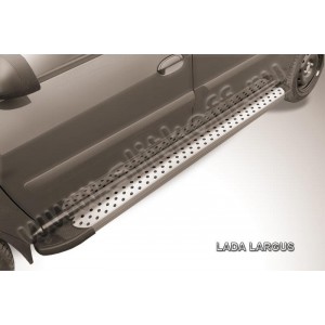 Slitkoff AL-LadLar005 пороги алюминиевые "Standart Silver" Lada Largus