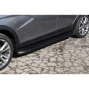 Slitkoff AL-LadVSWCR01 пороги алюминиевые "Optima Black" 1800 черные Lada Vesta SW Cross