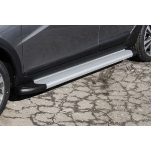 Slitkoff AL-LadVSWCR02 пороги алюминиевые "Optima Silver" 1800 серебристые Lada Vesta SW Cross