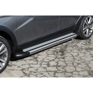 Slitkoff AL-LadVSWCR04 пороги алюминиевые "Luxe Silver" 1800 серебристые Lada Vesta SW Cross