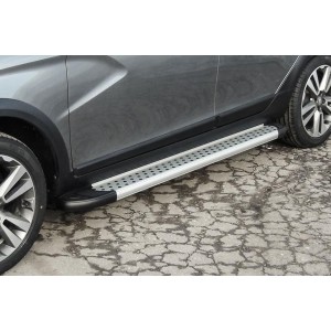 Slitkoff AL-LadVSWCR05 пороги алюминиевые "Standart Silver" 1800 серебристые Lada Vesta SW Cross