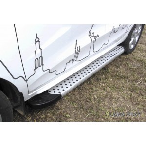 Slitkoff AL-LadXR005 пороги алюминиевые "Standart Silver" 1700 серебристые Lada XRay