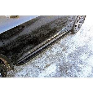 Slitkoff AL-LRX15-001 пороги алюминиевые "Optima Black" 1800 черные Lexus RX350 (2015)