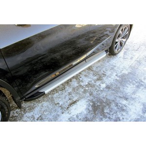 Slitkoff AL-LRX15-002 пороги алюминиевые "Optima Silver" 1800 серебристые Lexus RX350 (2015)