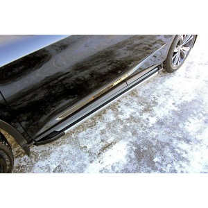 Slitkoff AL-LRX15-003 пороги алюминиевые "Luxe Black" 1800 черные Lexus RX350 (2015)