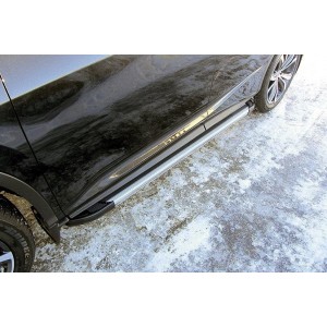 Slitkoff AL-LRX15-004 пороги алюминиевые "Luxe Silver" 1800 серебристые Lexus RX350 (2015)
