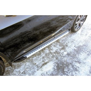 Slitkoff AL-LRX15-005 пороги алюминиевые "Standart Silver" 1800 серебристые Lexus RX350 (2015)