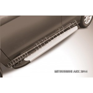 Slitkoff AL-MAS1402 пороги алюминиевые "Optima Silver" Mitsubishi ASX (2014)