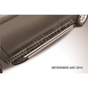 Slitkoff AL-MAS1403 пороги алюминиевые "Luxe Black" черные Mitsubishi ASX (2014)