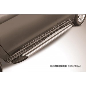 Slitkoff AL-MAS1404 пороги алюминиевые "Luxe Silver" серебристые Mitsubishi ASX (2014)