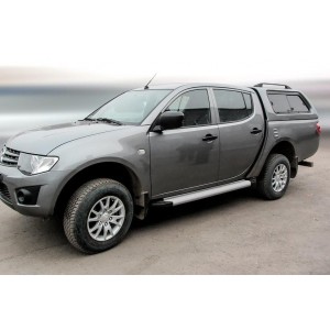 Slitkoff AL-ML-002 пороги алюминиевые "Optima Silver" 1800 серебристые Mitsubishi L-200 Triton