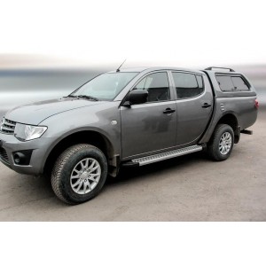 Slitkoff AL-ML-005 пороги алюминиевые "Standart Silver" 1800 серебристые Mitsubishi L-200 Triton