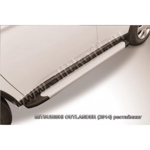 Slitkoff AL-MOUT1302 пороги алюминиевые "Optima Silver" Mitsubishi Outlander (2013)