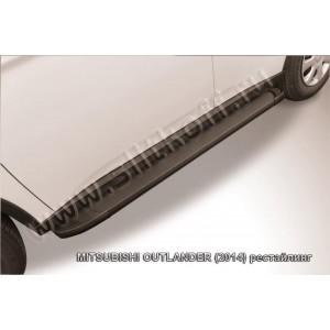 Slitkoff AL-MOUT1401 пороги алюминиевые "Optima Black" Mitsubishi Outlander (2014)