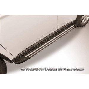 Slitkoff AL-MOUT1403 пороги алюминиевые "Luxe Black" черные Mitsubishi Outlander (2014)